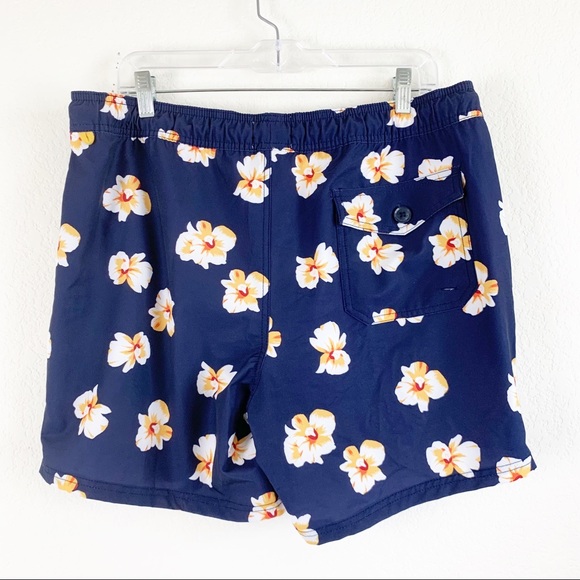 J.crew factory | Blue Floral Lined Swim Trunks - Picture 4 of 8